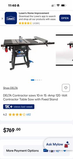 Delta Contractor 10” Table saw