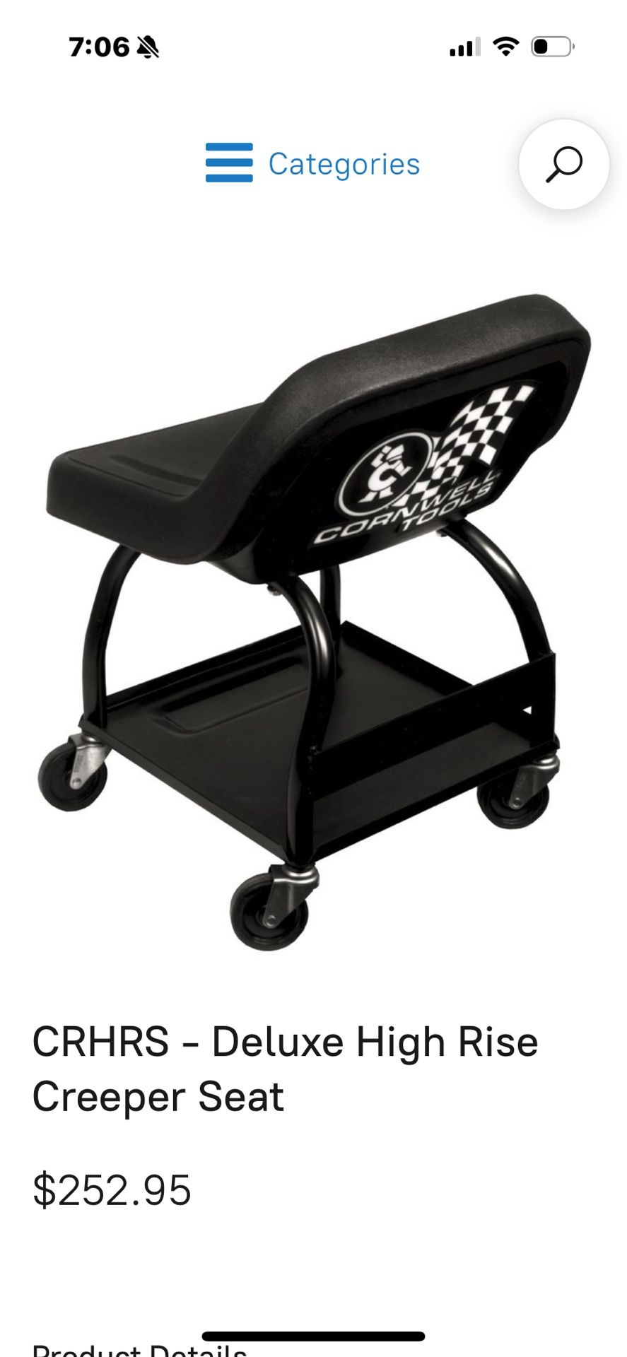 Cornwell Deluxe High Rise Creeper Seat