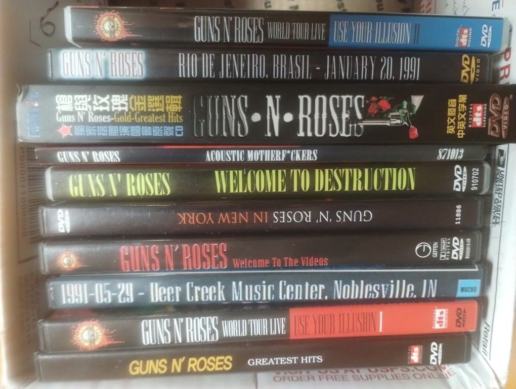 9 Guns N Roses DVD's