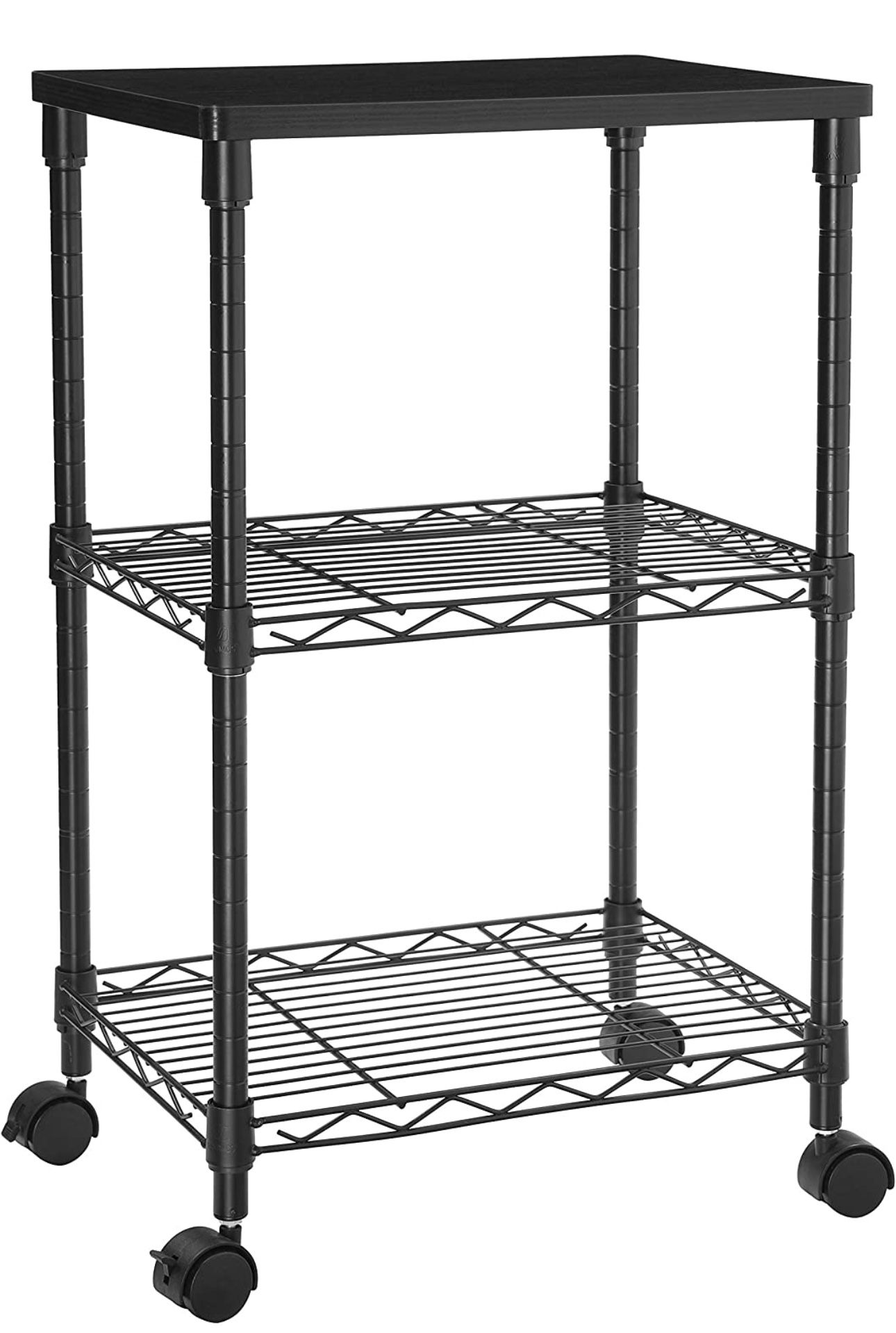 (brand new) SONGMICS Printer Stand, 3-Tier Metal Printer Cart with Wheels, Printer Table with 2 Height-Adjustable Storage Shelves, for Home Office, 16