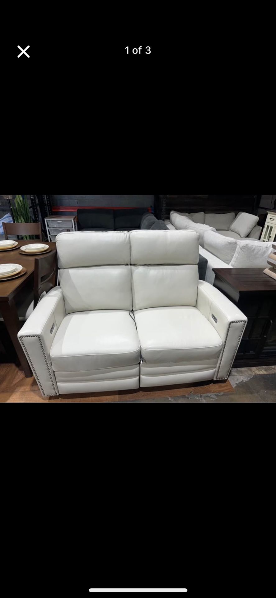 Altera Power Leather Loveseat Electric Recliner