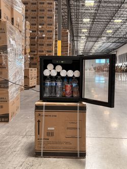 Mini Fridge Cooler - 12 Bottle 48 Can Beverage Refrigerator Glass Door for Drinks or Beer Wine -Small Drink Dispenser for Home, Office or Bar, Electro