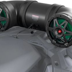 KEMIMOTO ATV Speaker 8 Inch Bluetooth-connectivity ATV UTV Sound Bar w/ 20 RGB Light Modes, 2X Full Range Speakers 2X Tweeters Boat Sound System Compa