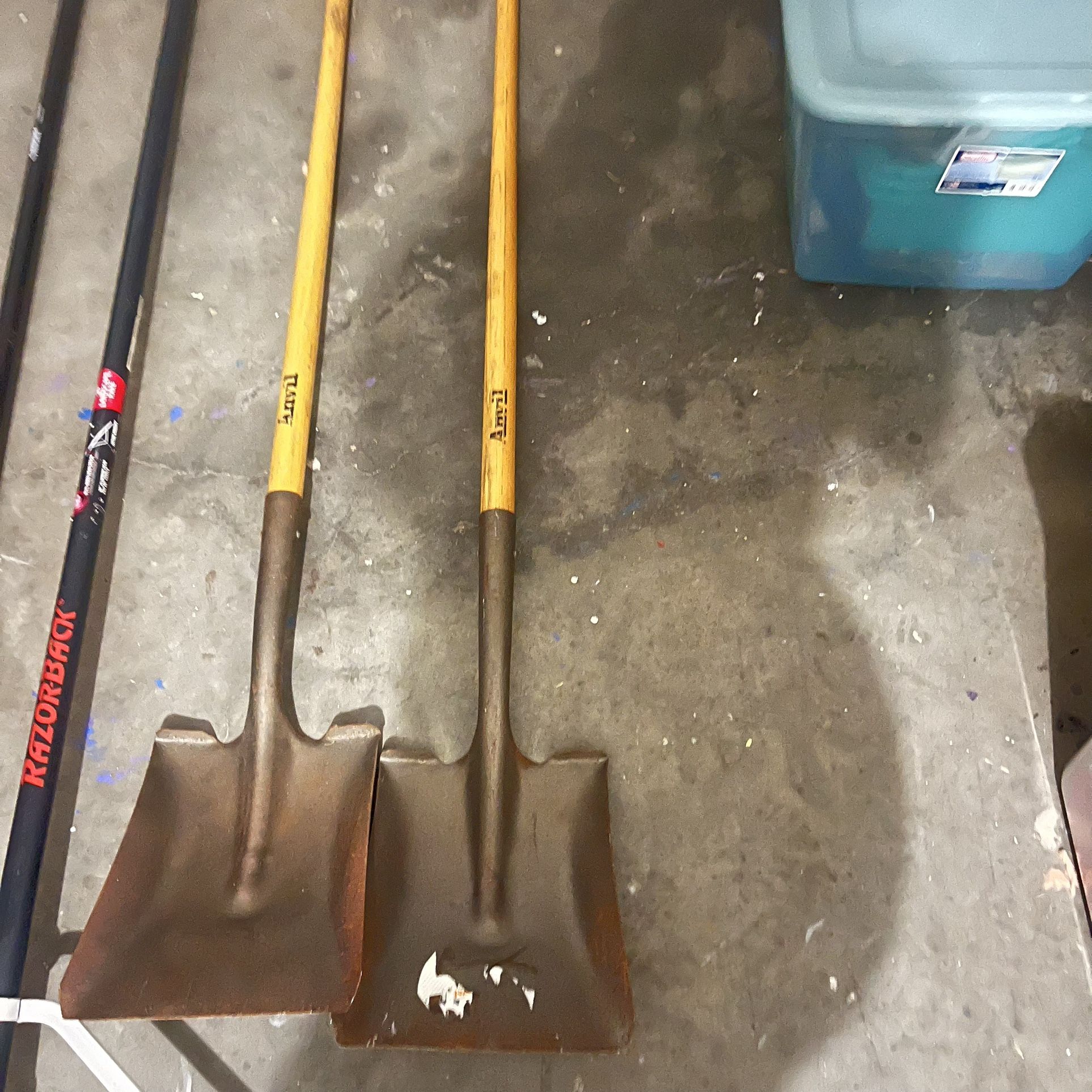 2 Wood Handle shovels 