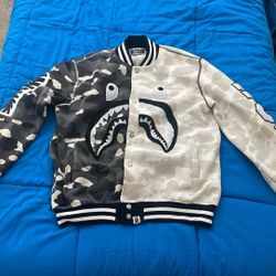 A Bathing Ape WGM Bape Big Boys Varsity Jacket Size Xxl