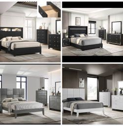 4- Pc Bedroom set Dresser,Mirror  Nightstand (1) Queen size bed frame  Not including Mattress and Box Sp