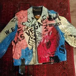 "Las Vegas" Painted One Of A Kind Harley Davidson Jacket