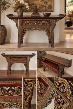 Asian ceremonial/altar furniture with Chinese-Tibetan/Himalayan influence