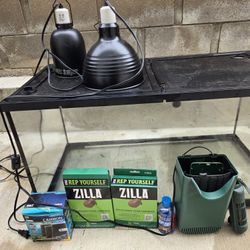 40 Gallon Turtle Terrarium And Extras