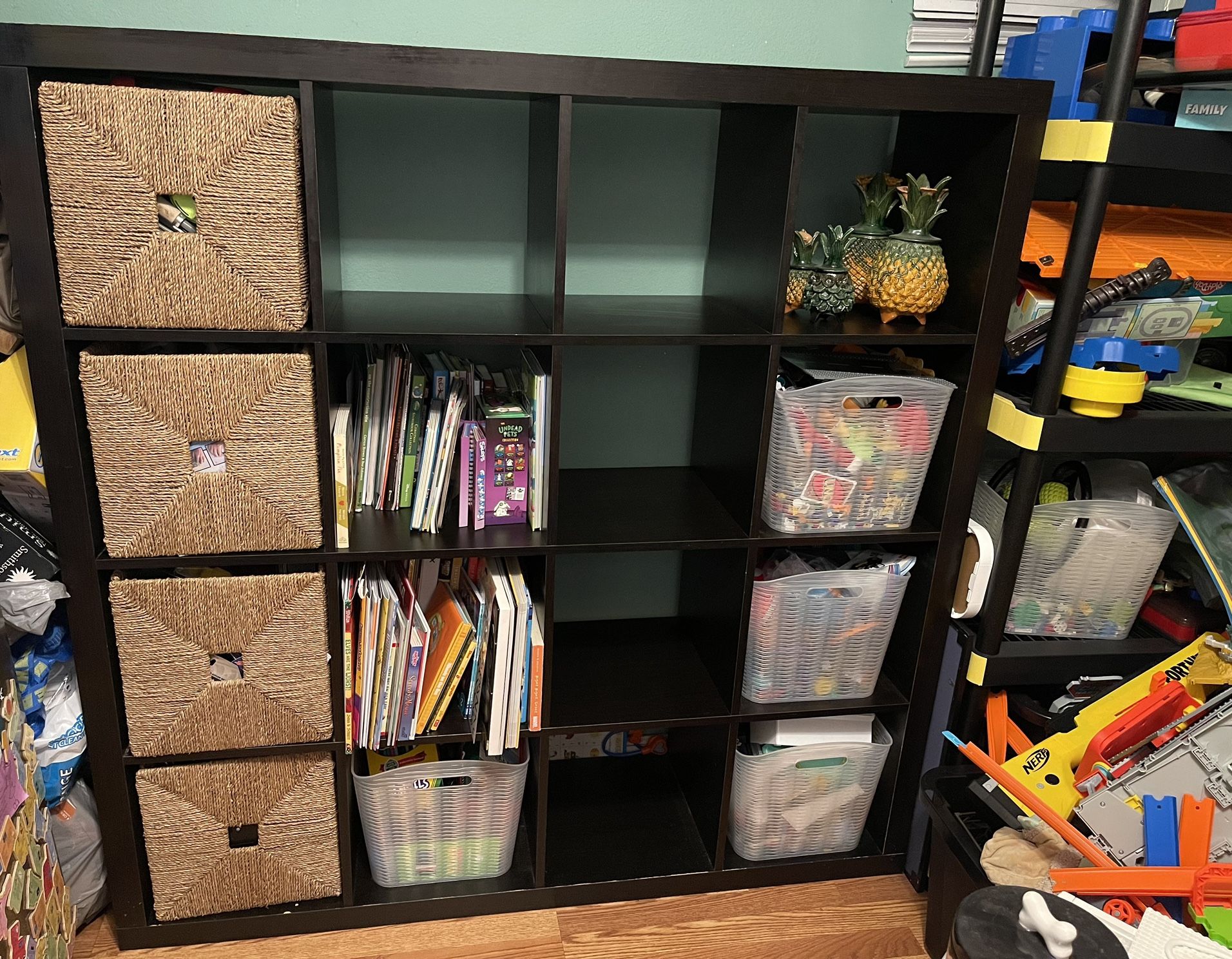 IKEA - Shelving Unit ONLY- Black/Brown (Baskets NOT Included) 