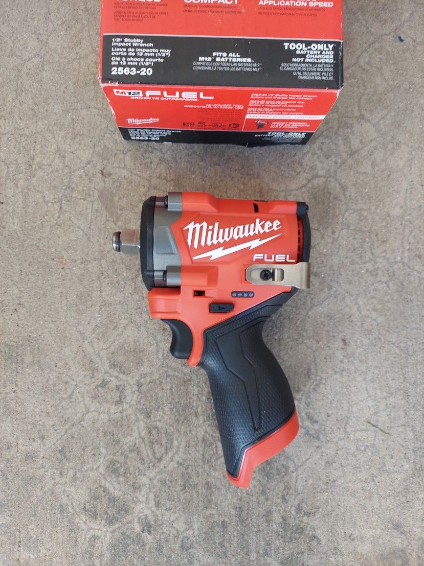 New Milwaukee FUEL 1/2" Cordless Stubby M12 - ToolOnly