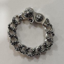Vintage Chrome Bracelet Cross Design
