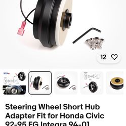 Steering wheel short hub adapter 92-95.94-2021 Honda integra new !