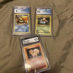 3 Graded Pokemon Cards 