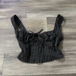 Y2K Pin Stripe Cropped Tank Top