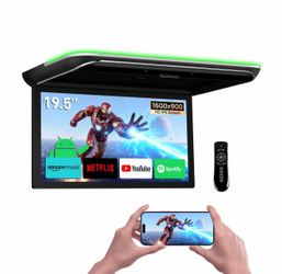 XTRONS 19.5" Car Overhead Player 4K Video Roof Mount Monitor, Built-in Speaker Flip Down Bluetooth, HDMI, USB, RCA Input, Screen Mirroring