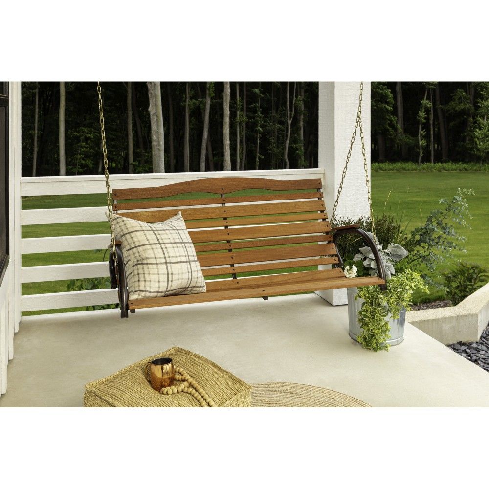 Wood Porch Swing with Chain