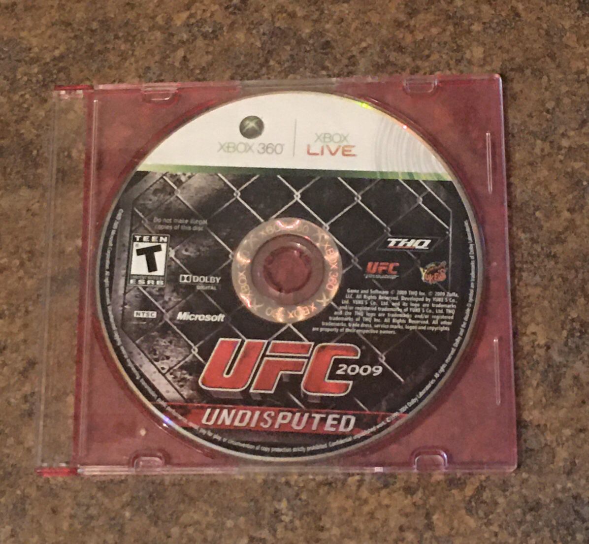 Microsoft XBOX 360 UFC 2009 Undisputed Video Game