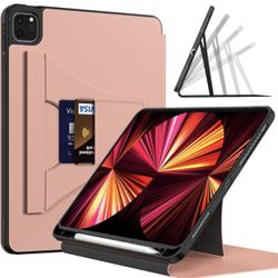 iPad Pro 11 2021 3rd Generation/2020 2nd Gen Case, Auto Sleep Wake Function and Multiple Viewing Angles-Rose Gold