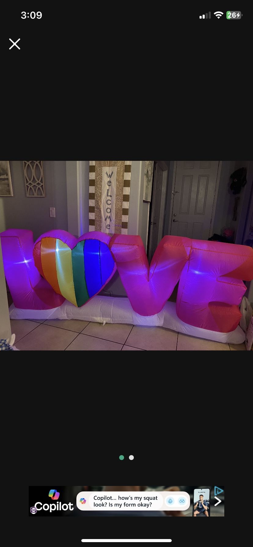 Pride Rainbow Love 8 Ft Inflatable