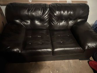 Leather love seat