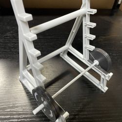 NEW - Mini Desktop Weight Rack with removable weight bar and weights - Phone Holder 