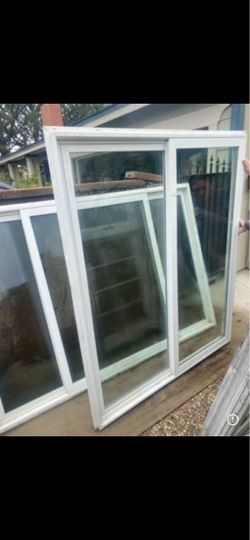 White Vinyl Framed Glass Windows