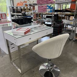 Makeup Vanity With RGB Lights And LED Mirror