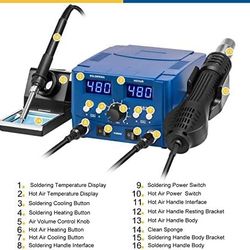 New Digital Soldering Iron Rework Station Solder Blower Iron