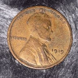 1919 Lincoln Wheat Cent Penny Coin 