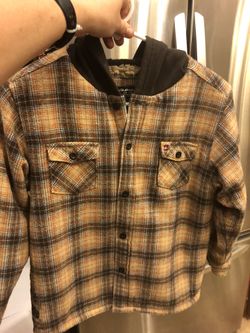 Youth boys large quicksilver winter button up jacket like new fleece inside