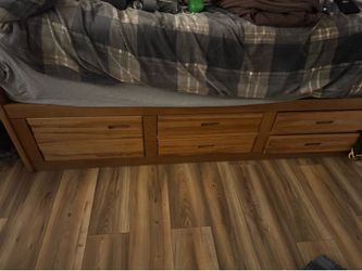 Twin wood frame with storage