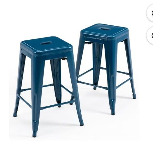 BLUE STOOLS SET OF 2 PCS. 24" INCHES TALL π25.00 X SET OF 2 PCS π