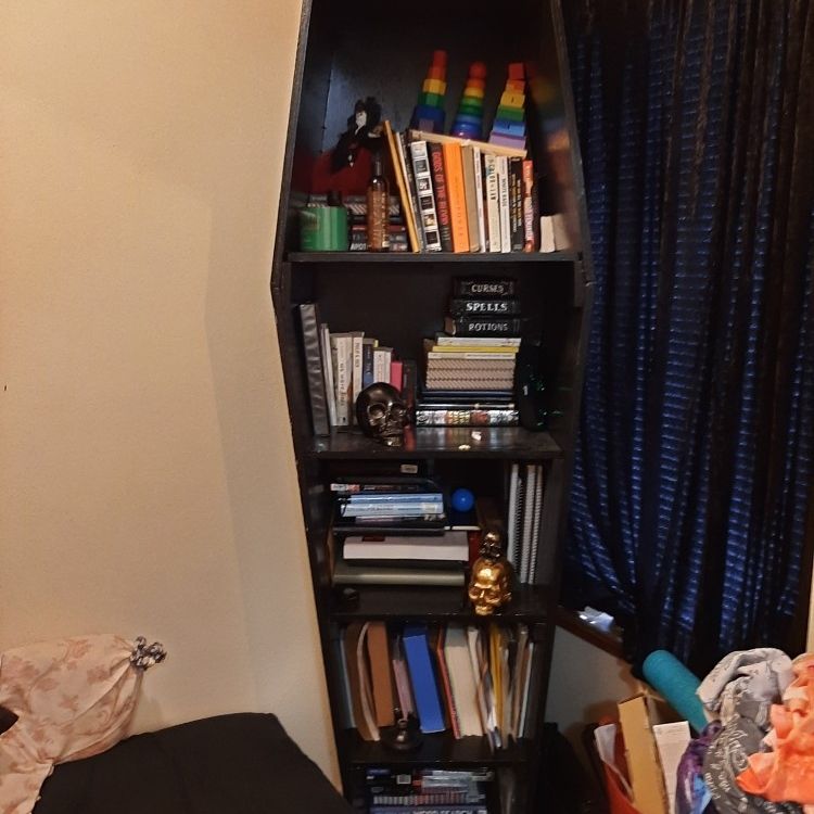 Coffin bookshelf for sale deals