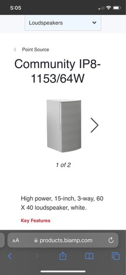 15 inch , 60 x 40 / 1153 speaker
