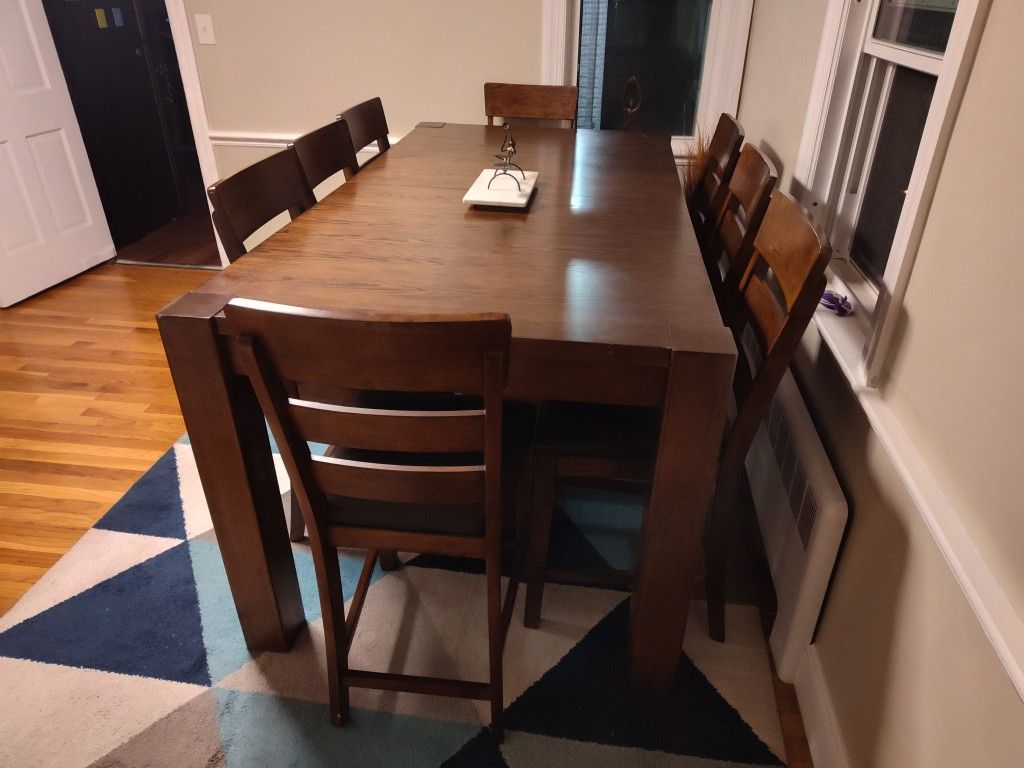 Dining Table With 8 Chairs And Extension Leaf