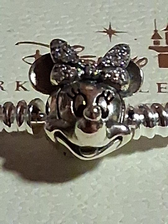 PANDORA DISNEY AUTHENTIC BRAND NEW STERLING SILVER SHIMMERING MINNIE PORTRAIT BRACLET 6 INCHES