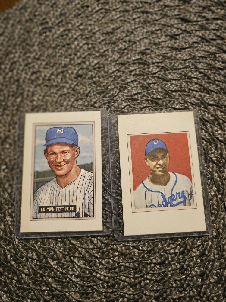 Ed "Whitey" Ford & Gil Hodges Reprint Replica 1989 BOWMAN Baseball Card 