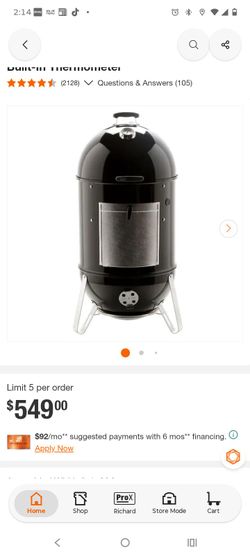 Weber Smoker/Grill Cooker
