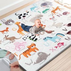TINYHARBO Foam Baby Play Mat, 71” x 59”, Washable Cover, Thick Padding, Non-Slip, Easy Clean