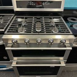 Maytag Stainless Steel Double Oven Gas Stove 
