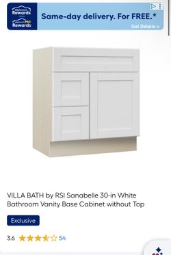 30 Inch White Sanadelle Vanity Cab