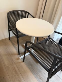 Design Within Reach white round patio bistro table