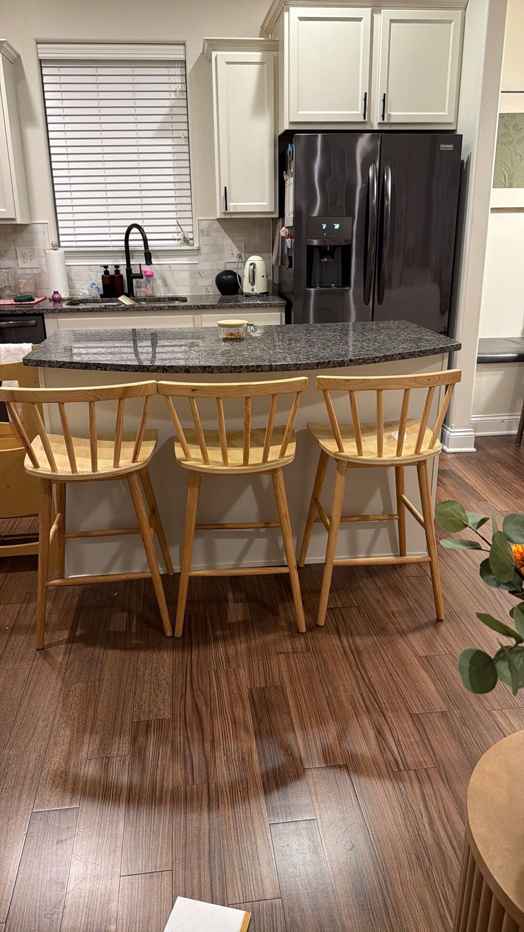 3 Wooden Counter Chairs