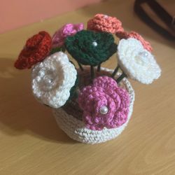 Florero Echo A Mano  A Ganchillo 