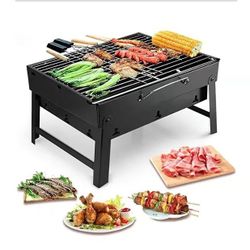 Barbecue Grill Portable BBQ Charcoal Grill Smoker Grill for Outdoor Garden Grill Cooking Table Camping Hiking Picnics Backpacking