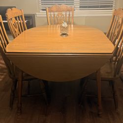 Vintage Real Wooden Dining  kitchen table with extenders