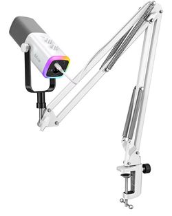 New-FIFINE Gaming XLR/USB Microphone Kit, Streaming Dynamic Mic Set for PC, Computer Mic for Vocal Podcast Recording Voiceover, with Headphones Jack, 
