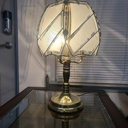 Vintage Victorian Glass Panel Lamp