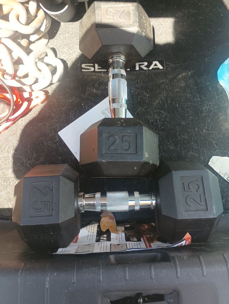 PAIR OF THE 25 LBS DUMBBELLS 